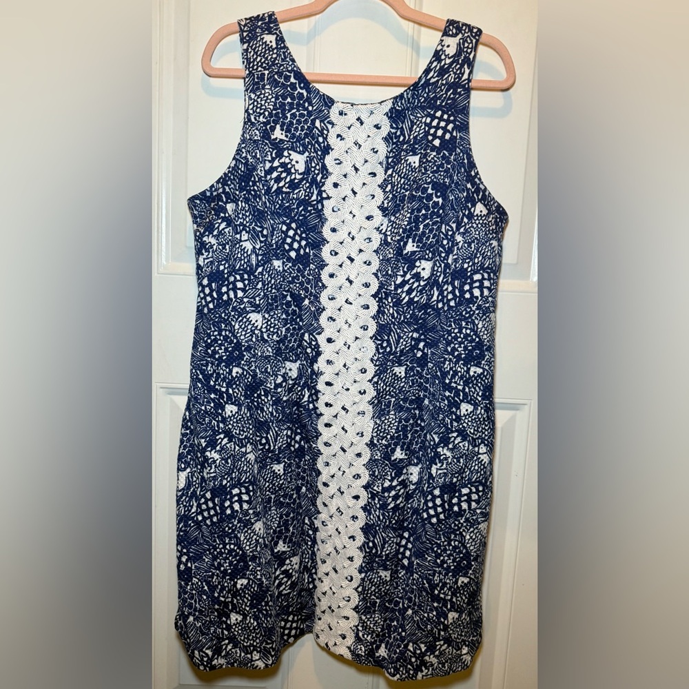 Lilly Pulitzer Navy and White Patterned Mini Dress